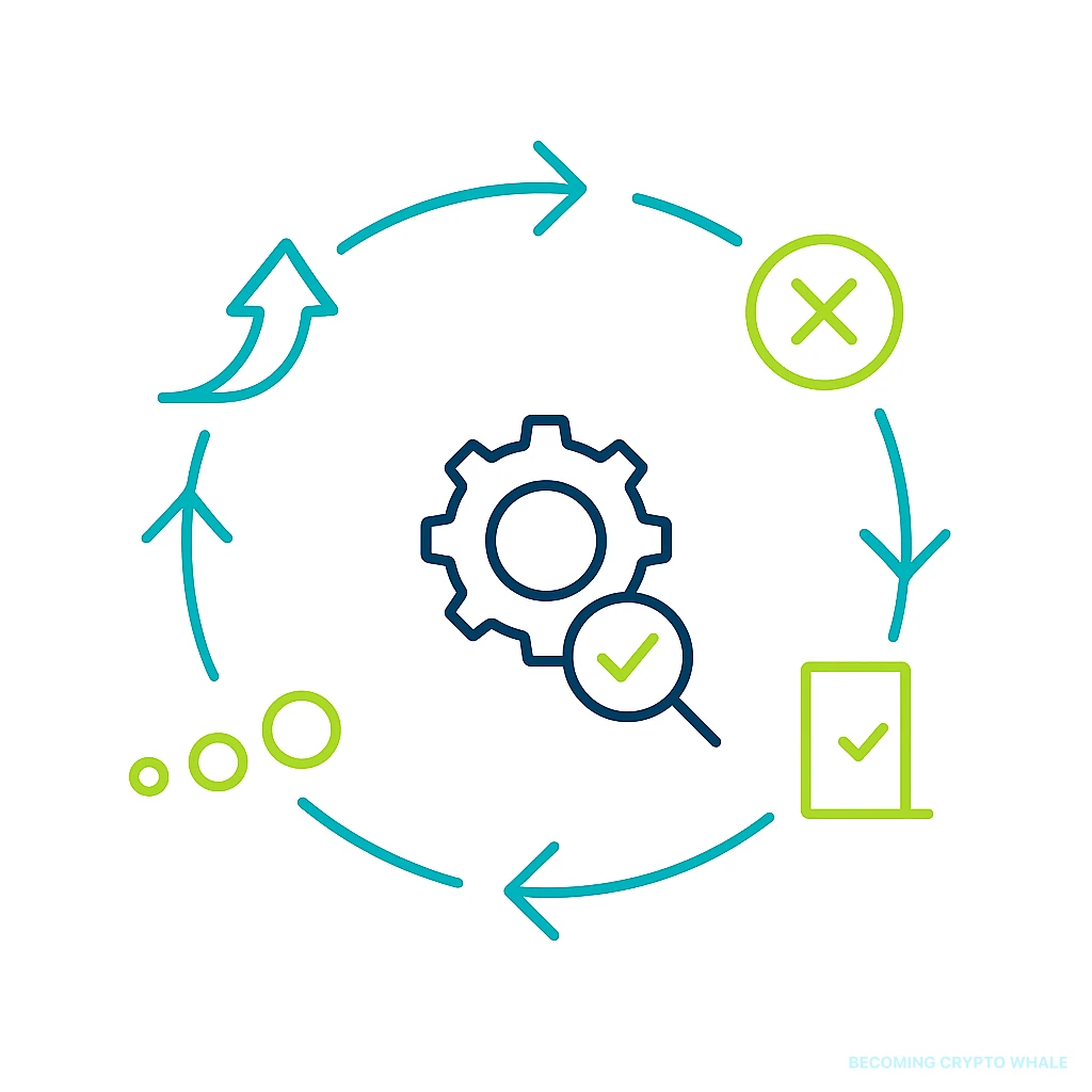 A circular diagram representing the five components of a trading system