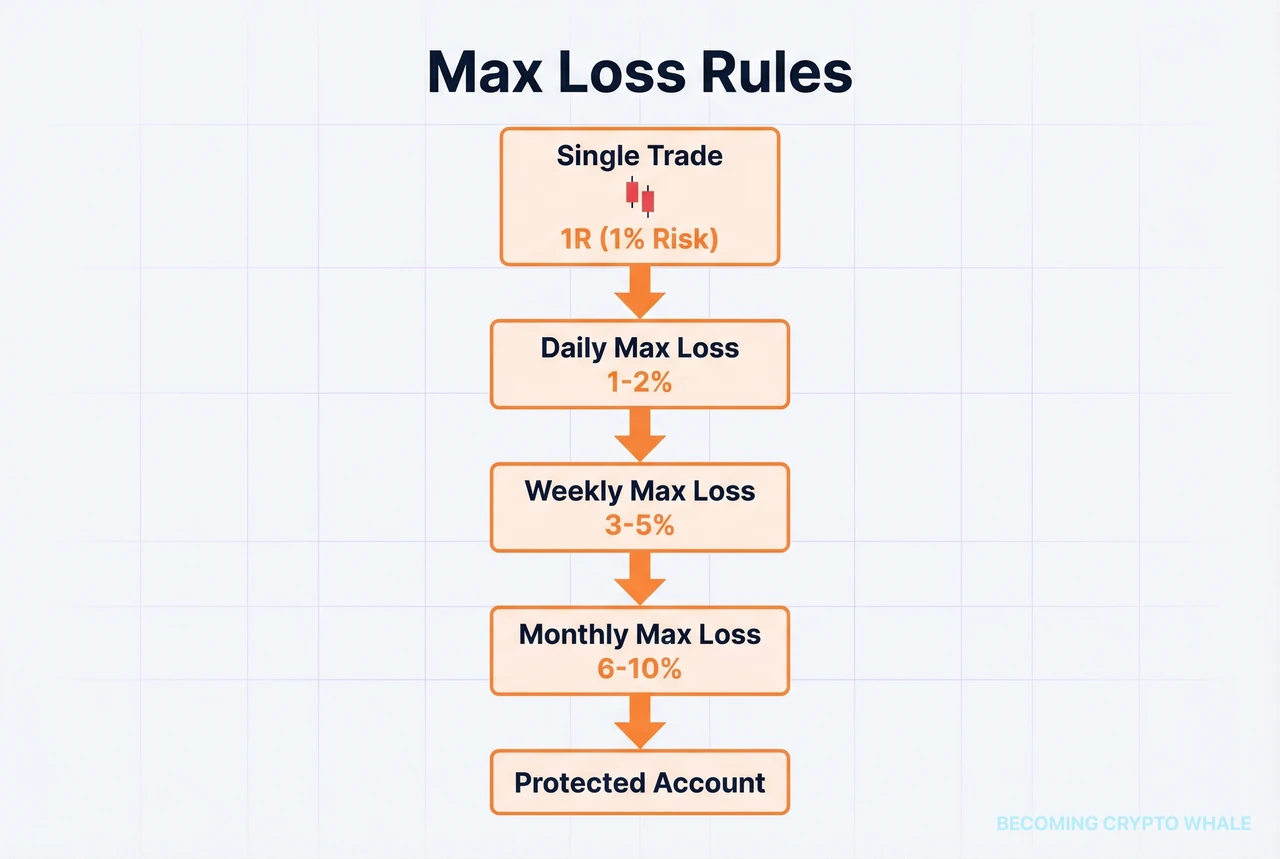 Daily, weekly, and monthly maximum loss limit rules